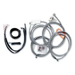 LA Choppers 1-1/4" Chrome Bagger Twin Peaks Stainless Braided Handlebar Kit -Alloy Art Sales Shop 130 1636 C V1