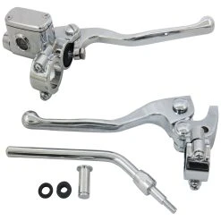American Prime Manufacturing Inc. 11/16" Bore Chrome Handlebars Control Kit For 1" Handlebars