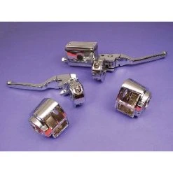 V-Twin Manufacturing Chrome 3/4" Handlebar Control Kit