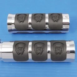 V-Twin Manufacturing Banded Skull Grip Set