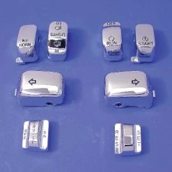 Biker's Choice Chrome Rounded Handlebar Switch Covers