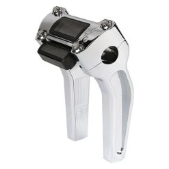 Thrashin Supply Company Riser With Gauge Cutout 6-1/2" Tall Chrome With Pull Back